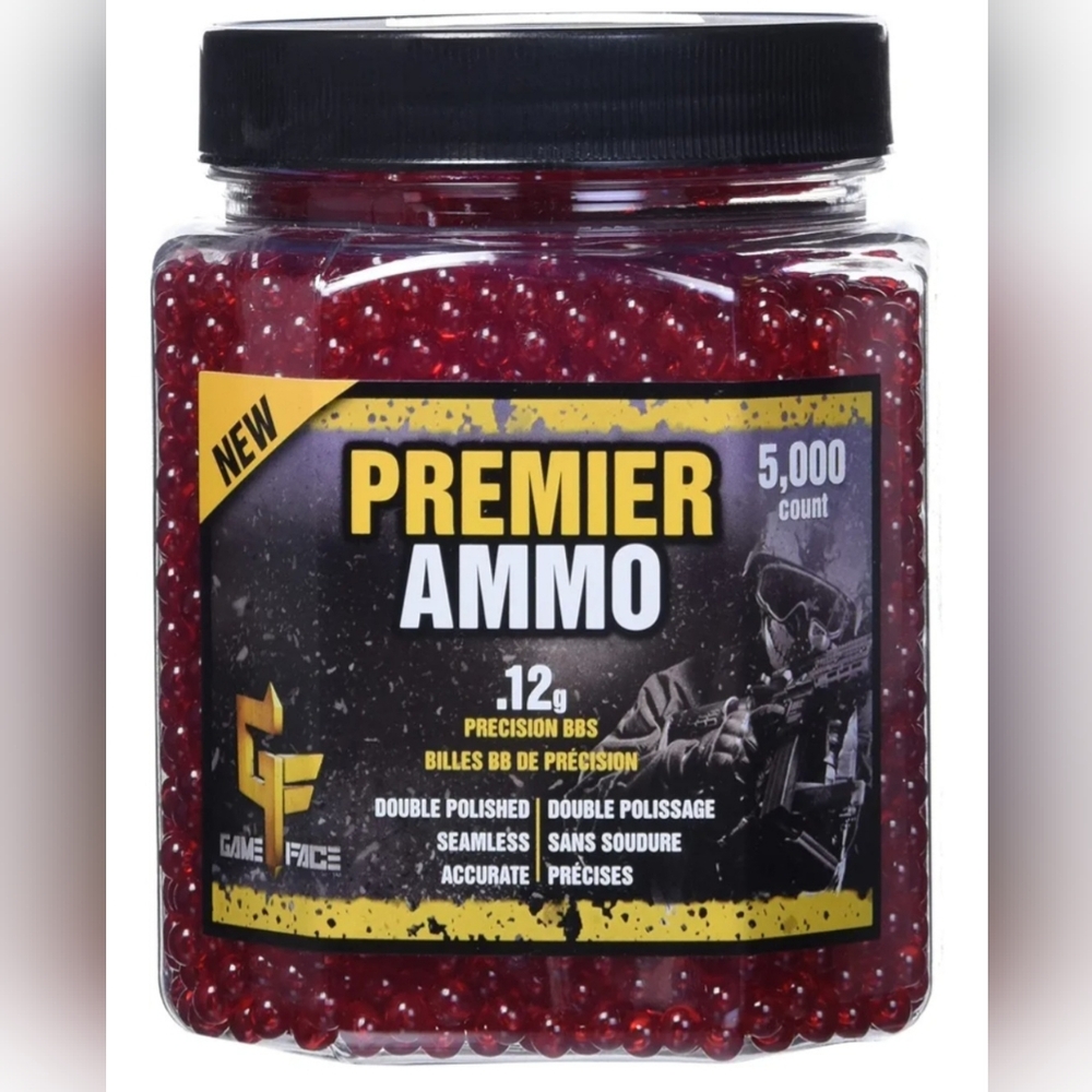 The Game Face Airsoft Premier Ammo Red Plastic BBs are designed for airsoft enth